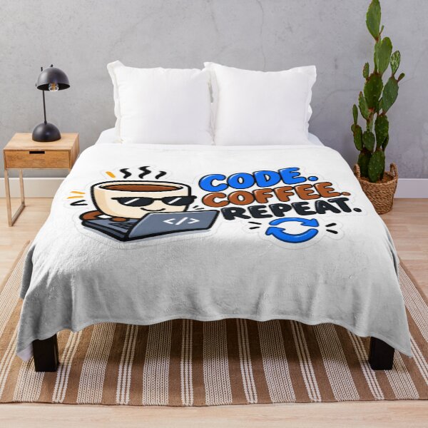 Item preview, Code Coffee Repeat – Funny Programmer Sticker designed and sold by Kushwaha18.