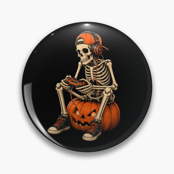 Item preview, Skeleton Gamer Pumpkin Funny Halloween Gaming Shirt designed and sold by LASTIQUE-dd.
