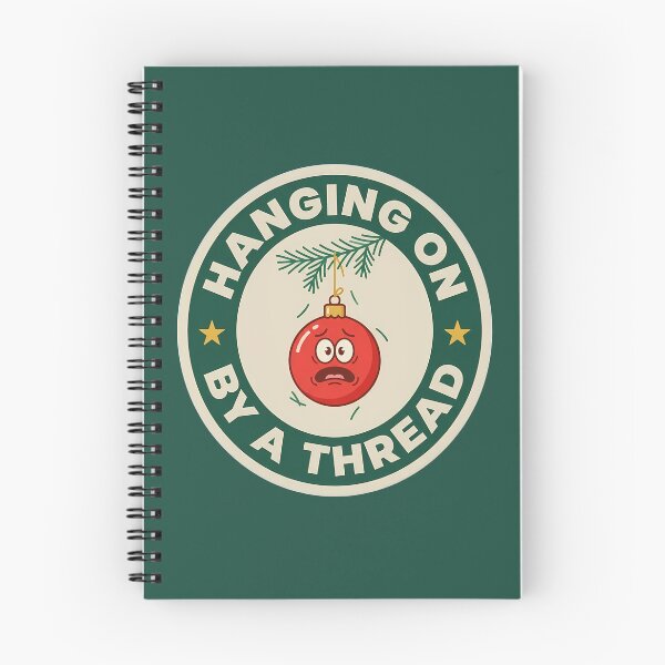 Item preview, Hanging On By A Thread Funny Ornament Badge designed and sold by DripCultureLab.