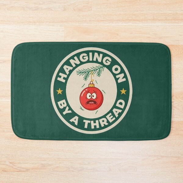 Item preview, Hanging On By A Thread Funny Ornament Badge designed and sold by DripCultureLab.