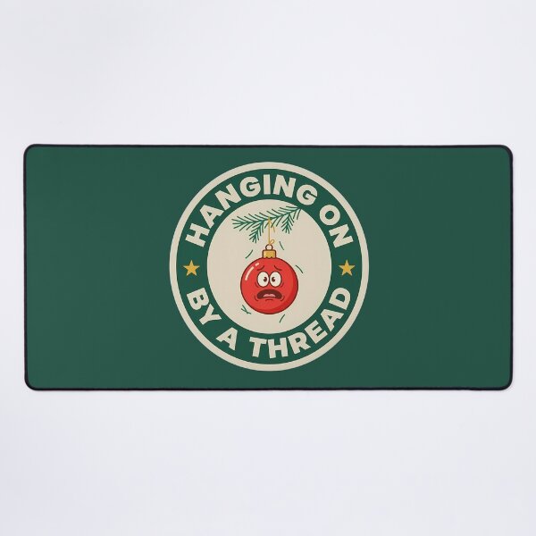 Item preview, Hanging On By A Thread Funny Ornament Badge designed and sold by DripCultureLab.