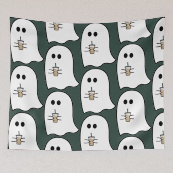 Item preview, Ghost drinking iced coffee Oversized T-Shirt designed and sold by PsychicMedium.