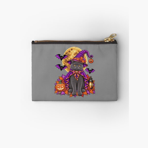 Item preview, British Shorthair Cat Halloween Witch Costume & Spooky Pumpkin designed and sold by PixelsPaws.