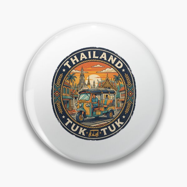 Item preview, Thailand Tuk Tuk Vintage Travel Badge designed and sold by naragon4289.