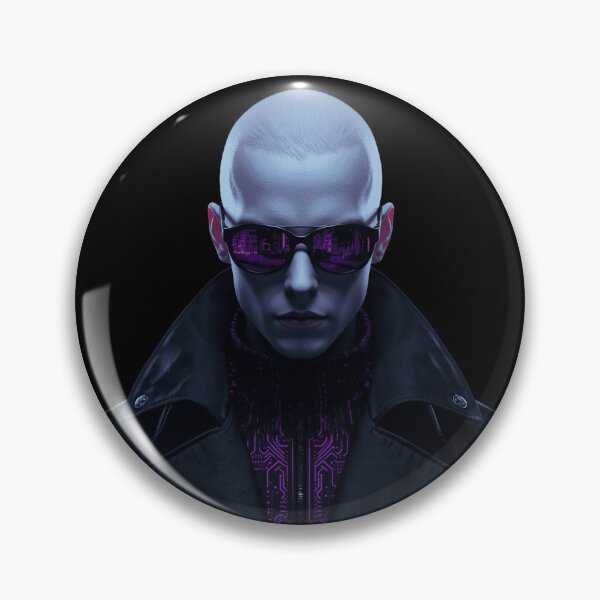 Item preview, Cybersynth Goth Vampire Hacker Cyberpunk Portrait designed and sold by LazyDayzCo.