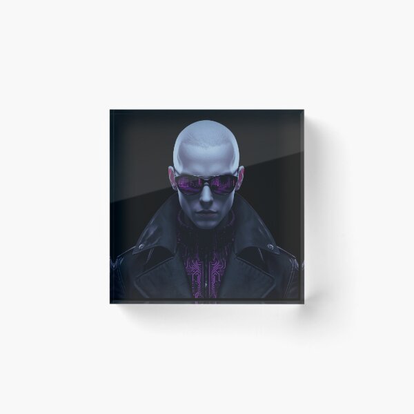 Item preview, Cybersynth Goth Vampire Hacker Cyberpunk Portrait designed and sold by LazyDayzCo.