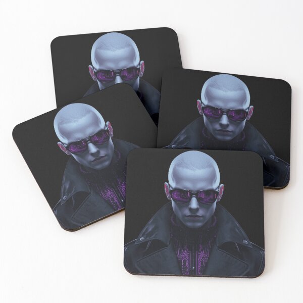 Item preview, Cybersynth Goth Vampire Hacker Cyberpunk Portrait designed and sold by LazyDayzCo.