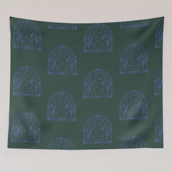 Item preview, Hang in There - Block Print Bluebells Oversized T-Shirt designed and sold by PsychicMedium.