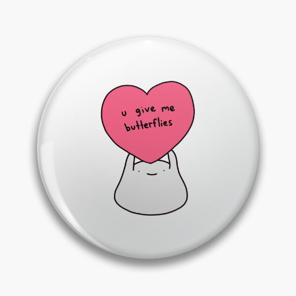 Item preview, U Give Me Butterflies Cute Pink Heart designed and sold by brendajmoore9.