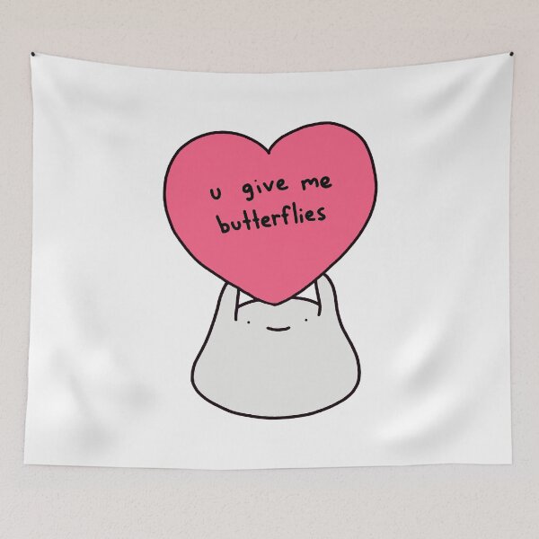 Item preview, U Give Me Butterflies Cute Pink Heart designed and sold by brendajmoore9.