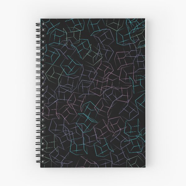 Item preview, Neon Geometric Cubes – Futuristic Abstract Wireframe Pattern designed and sold by GemniShop.