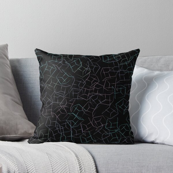 Item preview, Neon Geometric Cubes – Futuristic Abstract Wireframe Pattern designed and sold by GemniShop.