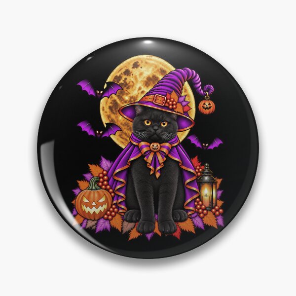 Item preview, Black Cat Halloween Witch Costume & Spooky Pumpkin designed and sold by PixelsPaws.