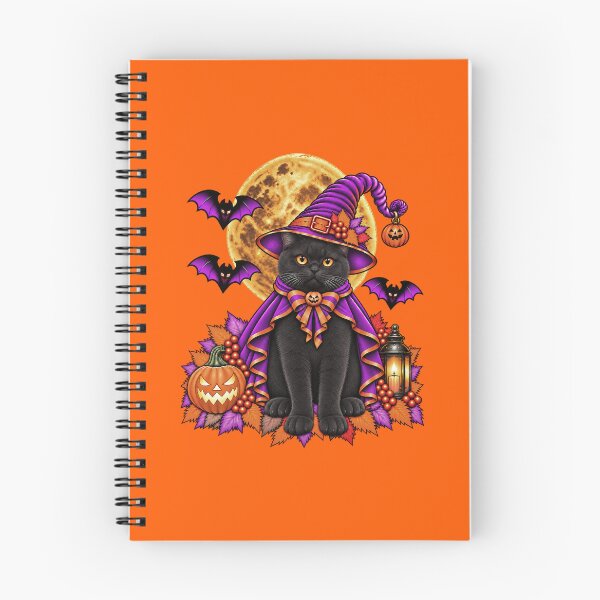 Item preview, Black Cat Halloween Witch Costume & Spooky Pumpkin designed and sold by PixelsPaws.