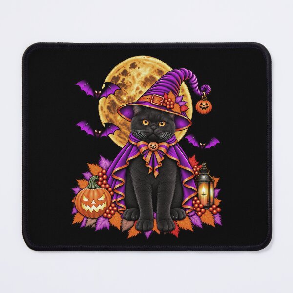 Item preview, Black Cat Halloween Witch Costume & Spooky Pumpkin designed and sold by PixelsPaws.