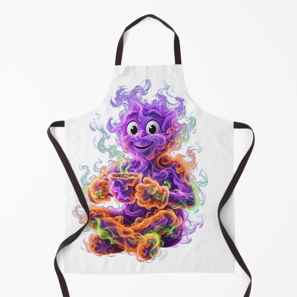 Item preview, Colorful Smoke Spirit Drinking Coffee Cute Cosmic Zen Art designed and sold by  One City Two Children Studio.