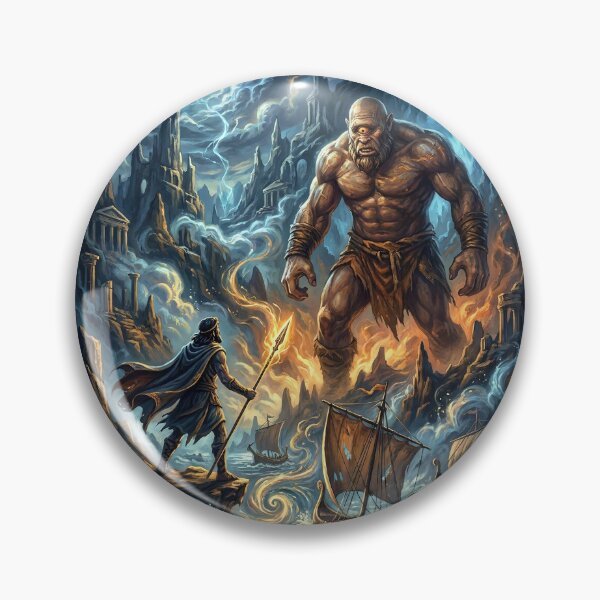 Item preview, Odysseus Facing the Mighty Cyclops Polyphemus designed and sold by Lucid Dream Pixel.