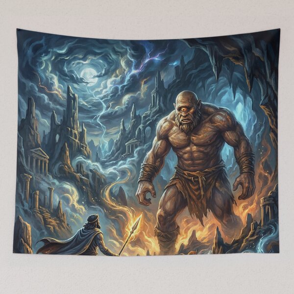 Item preview, Odysseus Facing the Mighty Cyclops Polyphemus designed and sold by Lucid Dream Pixel.