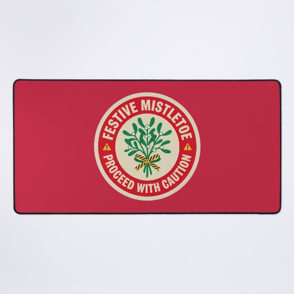 Item preview, Festive Mistletoe Proceed With Caution Holiday Badge designed and sold by DripCultureLab.