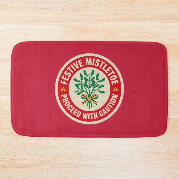 Item preview,  Festive Mistletoe Proceed With Caution Holiday Badge designed and sold by DripCultureLab.