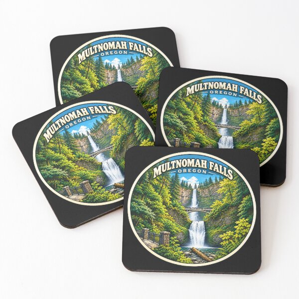 Item preview, Multnomah Falls Oregon Vintage Travel Badge Sticker Columbia River Gorge designed and sold by Swanny's Custom T-shirt and Gift Designs.