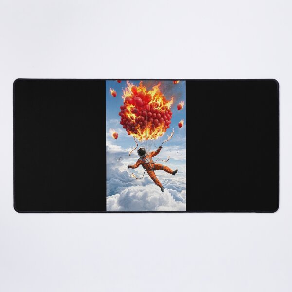 Item preview, Falling Astronaut: Burning Red Balloons Above the Clouds designed and sold by Rain-Road.