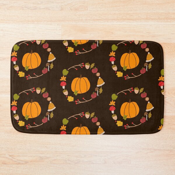 Item preview, Autumn Wreath with Pumpkin Acorn Mushroom Apple designed and sold by Designs by Sara Felton.