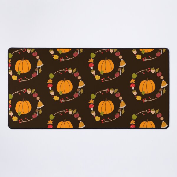 Item preview, Autumn Wreath with Pumpkin Acorn Mushroom Apple designed and sold by Designs by Sara Felton.