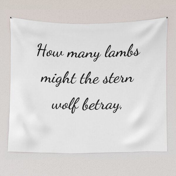 Item preview, “How many lambs might the stern wolf betray,” - handwriting black designed and sold by ariksworld.