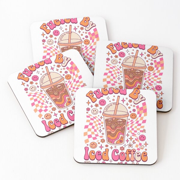 Item preview, bubble tea iced coffee and overthinking kawaii cartoon lettering designed and sold by DariaOltes.