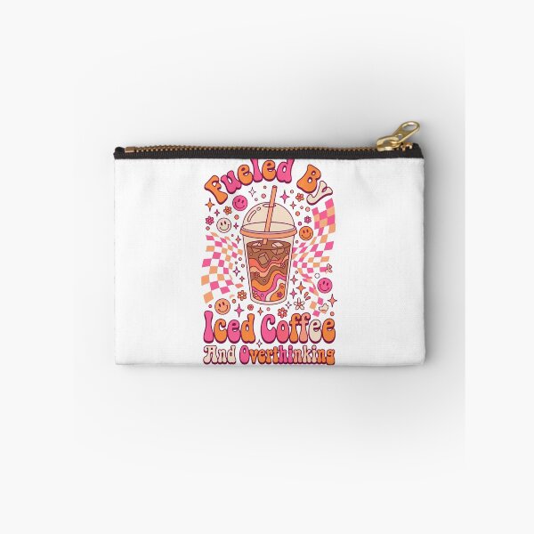Item preview, bubble tea iced coffee and overthinking kawaii cartoon lettering designed and sold by DariaOltes.