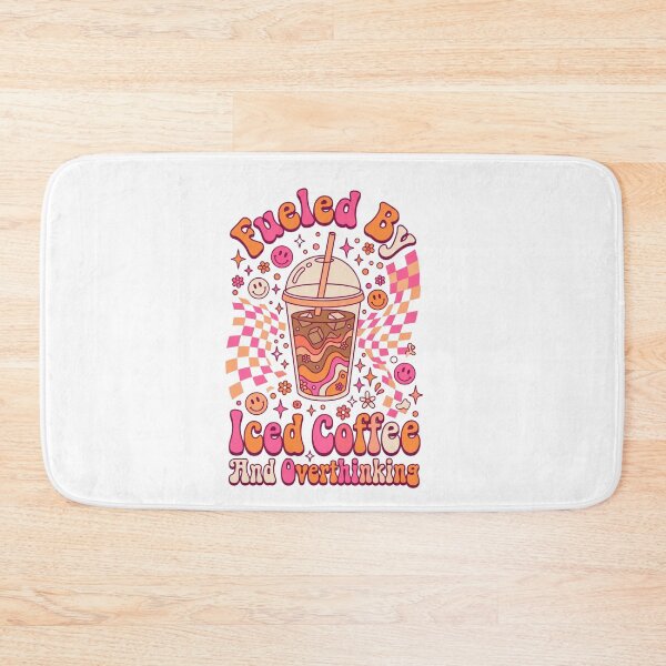 Item preview, bubble tea iced coffee and overthinking kawaii cartoon lettering designed and sold by DariaOltes.