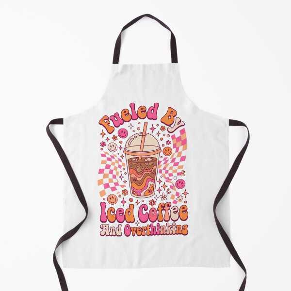 Item preview, bubble tea iced coffee and overthinking kawaii cartoon lettering designed and sold by DariaOltes.