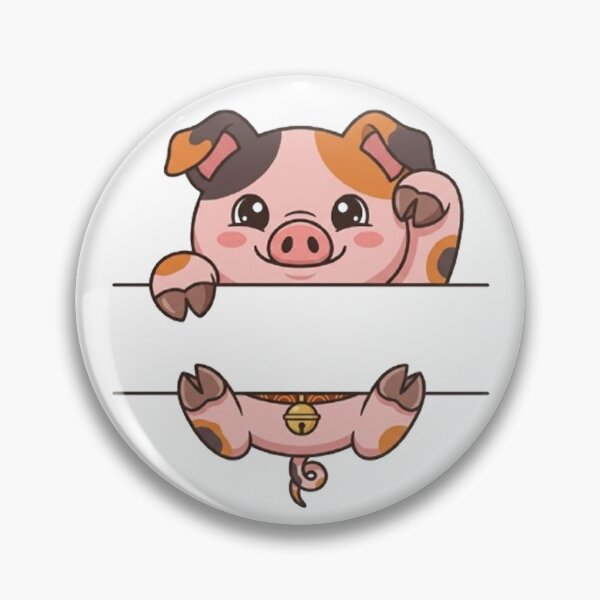 Item preview, Cute Calico Pig Peeking - Lucky Piggy Monogram designed and sold by PetalsPaws.