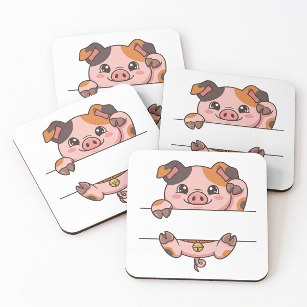 Item preview, Cute Calico Pig Peeking - Lucky Piggy Monogram designed and sold by PetalsPaws.