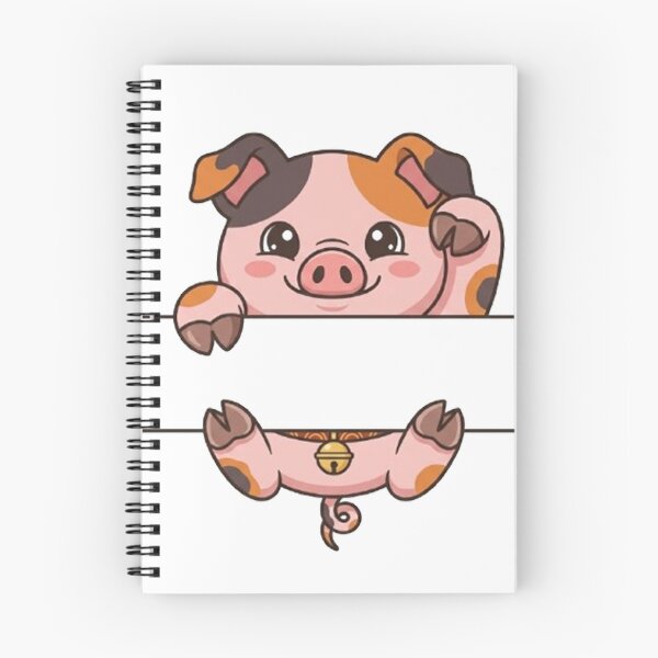 Item preview, Cute Calico Pig Peeking - Lucky Piggy Monogram designed and sold by PetalsPaws.