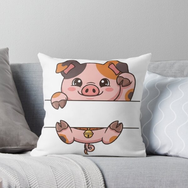 Item preview, Cute Calico Pig Peeking - Lucky Piggy Monogram designed and sold by PetalsPaws.