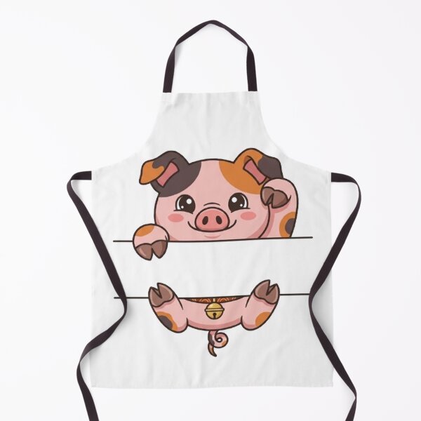 Item preview, Cute Calico Pig Peeking - Lucky Piggy Monogram designed and sold by PetalsPaws.