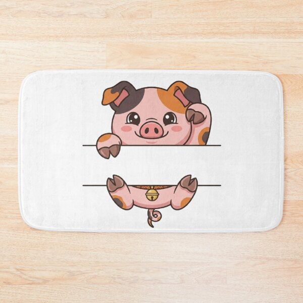 Item preview, Cute Calico Pig Peeking - Lucky Piggy Monogram designed and sold by PetalsPaws.