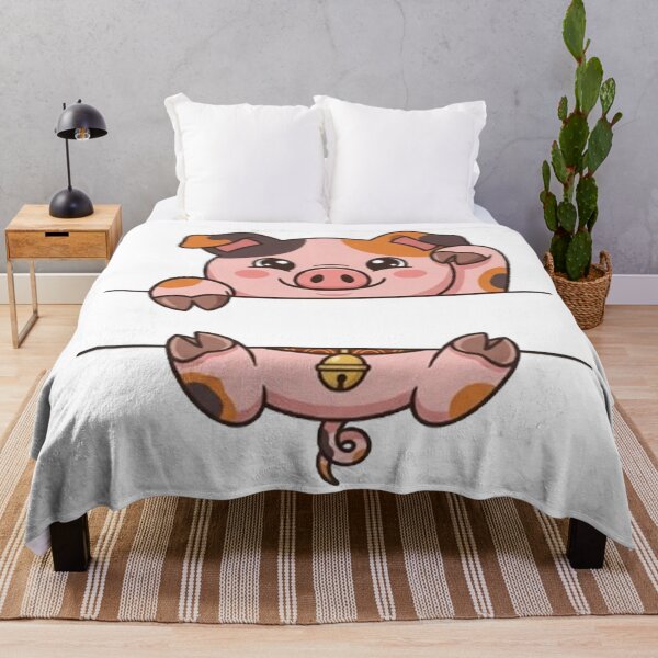 Item preview, Cute Calico Pig Peeking - Lucky Piggy Monogram designed and sold by PetalsPaws.