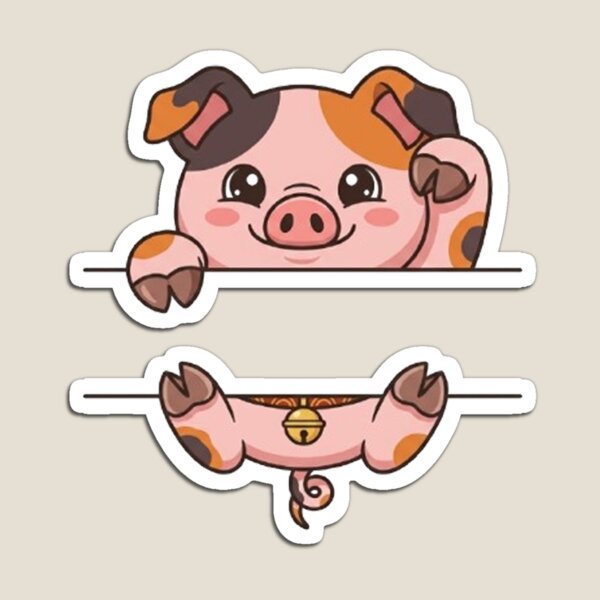 Item preview, Cute Calico Pig Peeking - Lucky Piggy Monogram designed and sold by PetalsPaws.