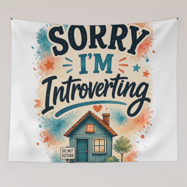 Item preview, Sorry I'm Introverting Funny Introvert Humor Quote Design designed and sold by MarselArt.