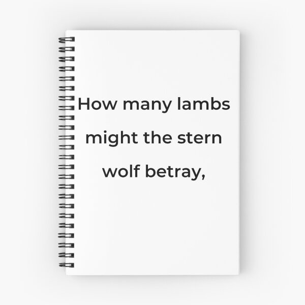 Item preview, “How many lambs might the stern wolf betray,” - print black designed and sold by ariksworld.