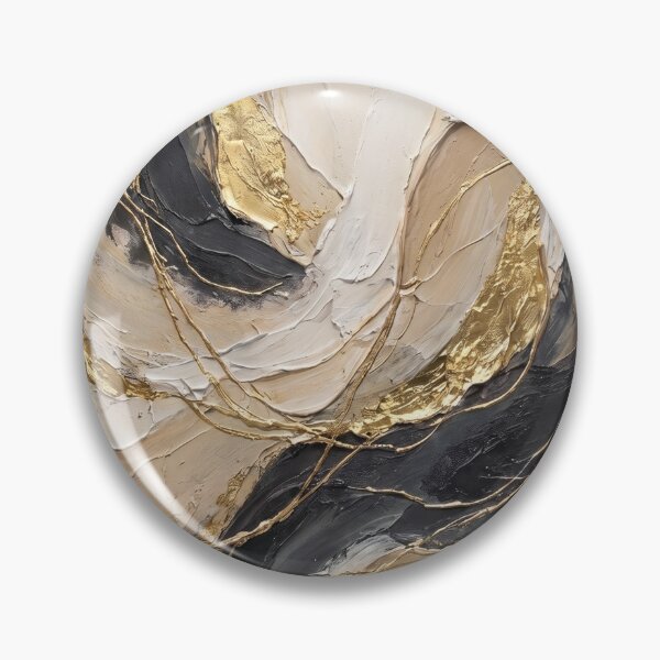 Item preview, Sands of Ophir - Warm Earth Tone & Gold Leaf Abstract Impasto Art designed and sold by NUNNO Studio.