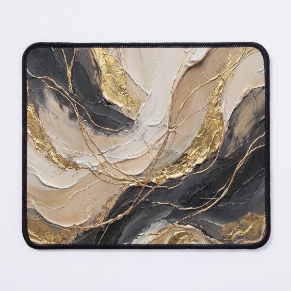 Item preview, Sands of Ophir - Warm Earth Tone & Gold Leaf Abstract Impasto Art designed and sold by NUNNO Studio.