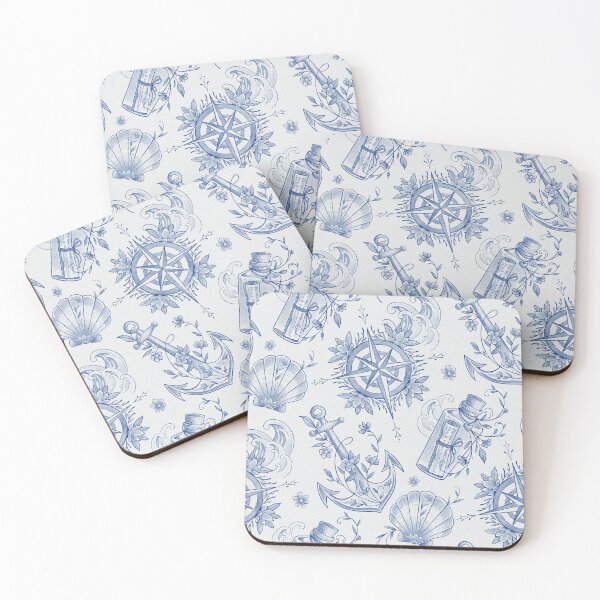 Item preview, Vintage nautical toile designed and sold by LittleSausage.