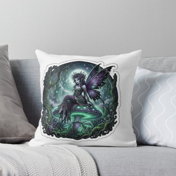 Item preview, Queen of the Enchanted Dark — Goth Fairy Mushroom Halloween designed and sold by AbbasSaqib.