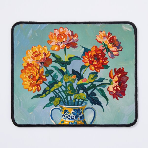 Item preview, Vibrant Floral Bouquet in Yellow Ceramic Vase - Oil Painting Art designed and sold by AOCollections.