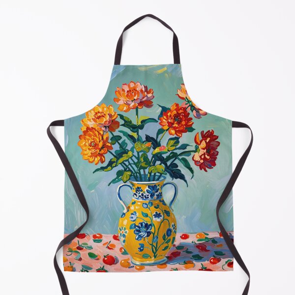 Item preview, Vibrant Floral Bouquet in Yellow Ceramic Vase - Oil Painting Art designed and sold by AOCollections.