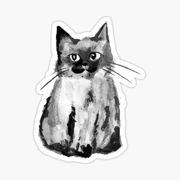 Smol Kitten - Ink and Pencil Cat Sticker